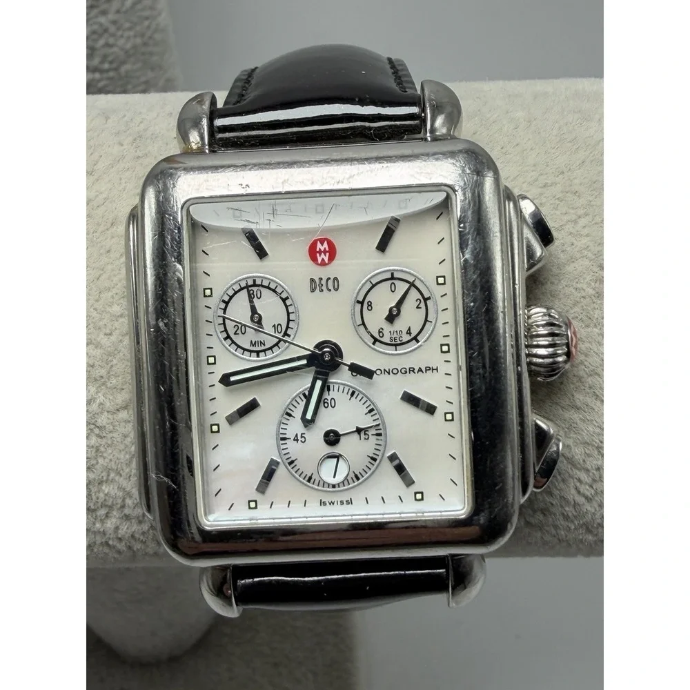 Michele Deco MW06A00A0025 New Battery Chronograph Ladies MOP Watch 33MM‎ 7.25